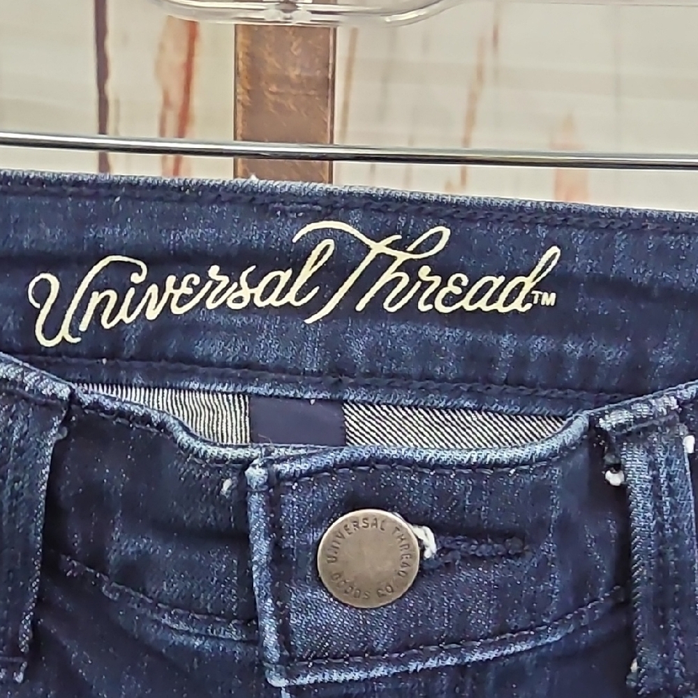 Universal Thread Navy Skinny Jeans with White Accents - Picture 2 of 7